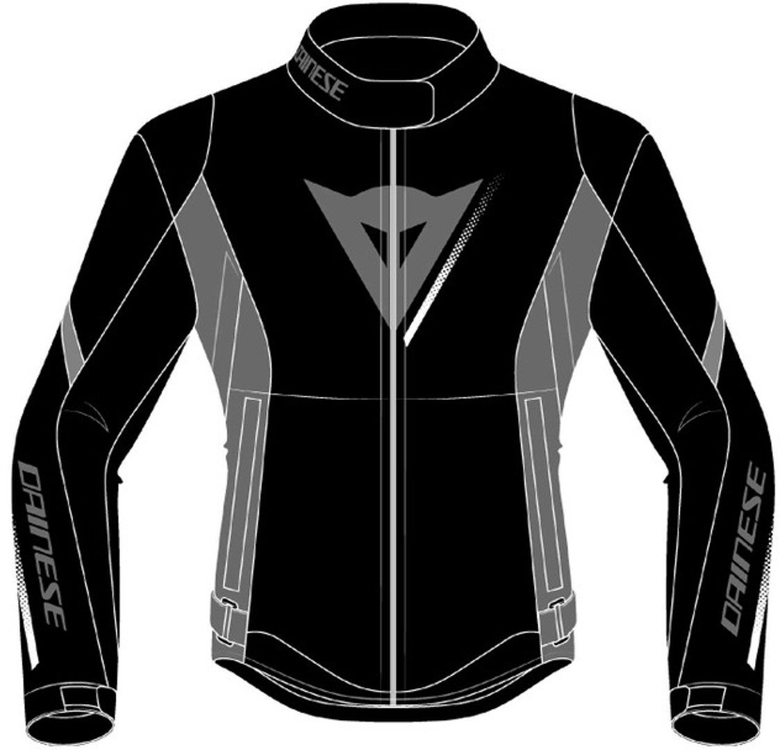 Dainese Veloce D-Dry Dames Motorfiets Textiel Jas zwart/grijs/wit 48 Figuur 1