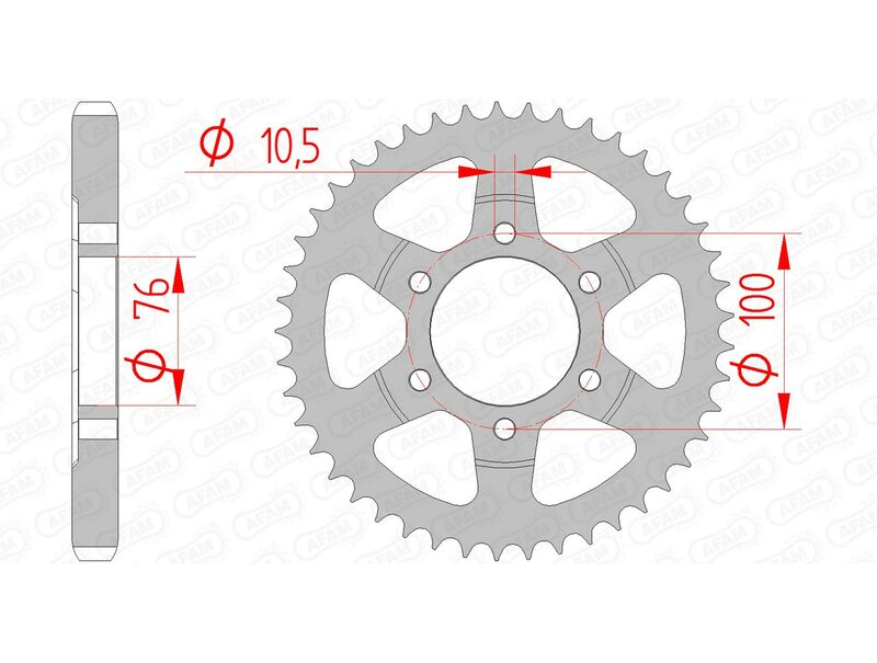 AFAM Steel Standard Rear Sprocket 14902 - 530 Figure 1
