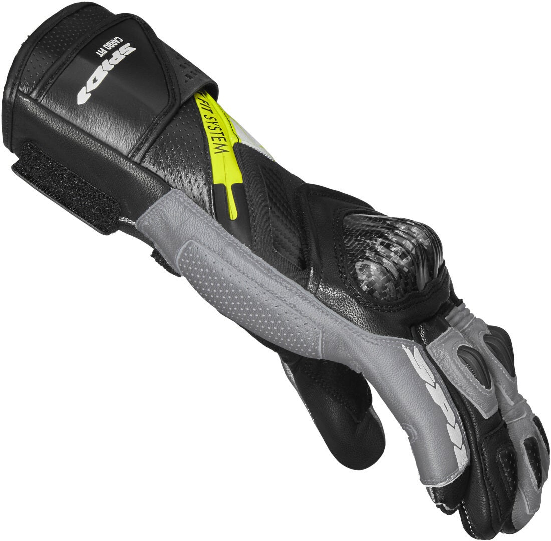 Spidi Carbo Fit Motorcykel handsker sort/grå/gul M Figur 2