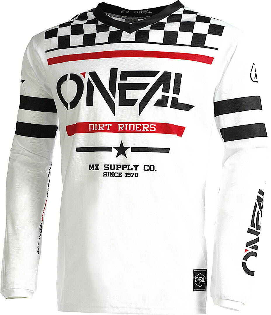 Oneal Element Squadron V.22 Motocross Jersey hvid/sort/rød M Figur 1