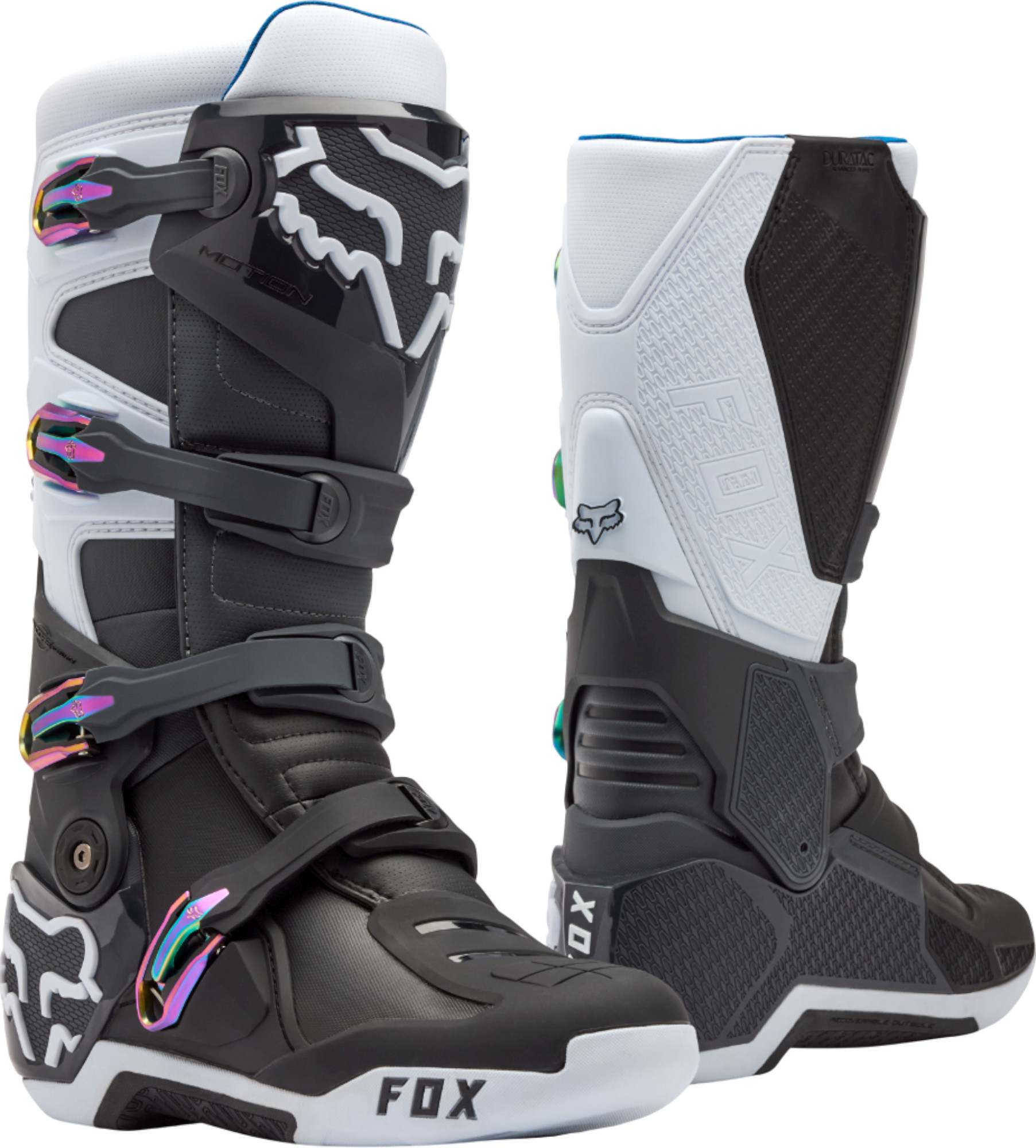 FOX Motion Motocross Stiefel schwarz/weiß/grau 10,5 Abbildung 1