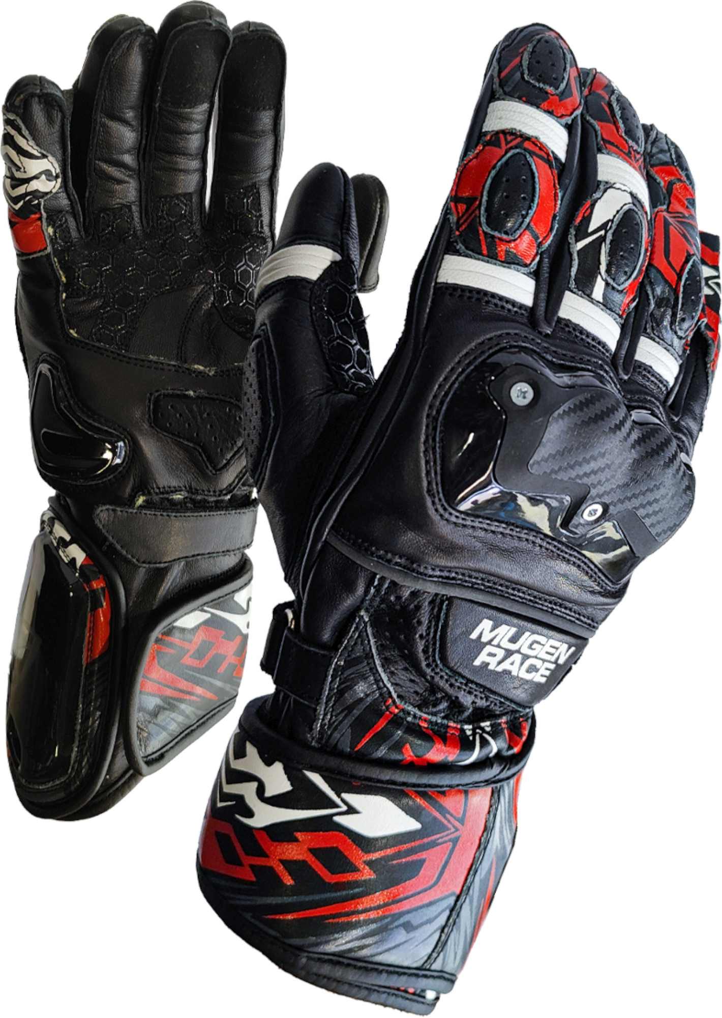 MUGENRACE Moone Sport Motor cycle Gloves black/red XL Figure 1
