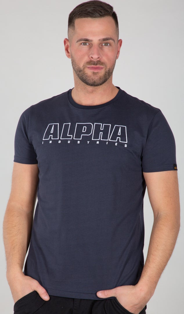 Alpha Industries Alpha Embroidery Heavy T-Shirt dark blue/white M Figure 1