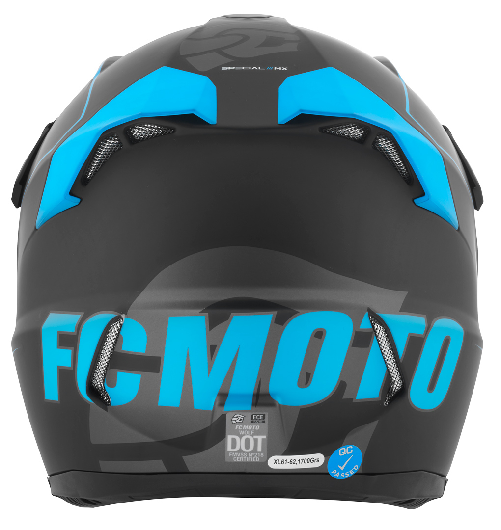FC-Moto Merkur Straight Motocross Hjälm Svart/blå XS Figur 5
