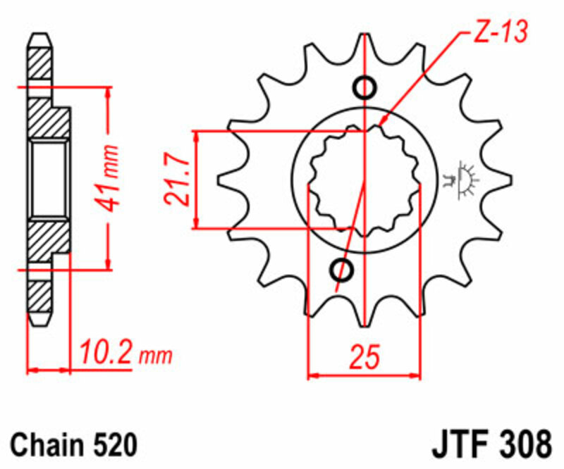 JT-DRIVHJUL Standard stålhjul 308 - 520 Figur 3