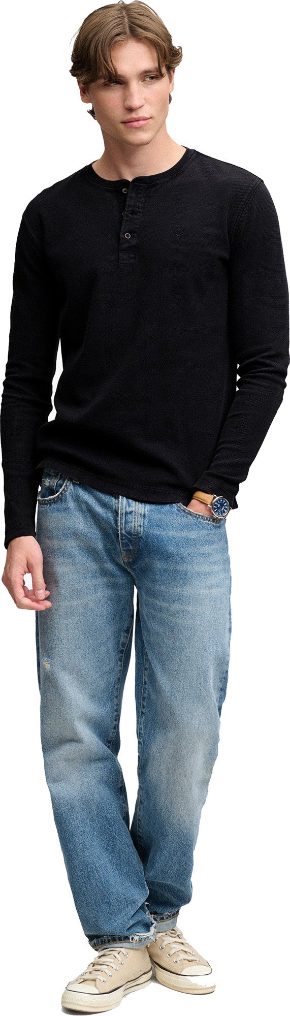Superdry & Co Waffle Henley Camicia a maniche lunghe blu 2XL Figura 7