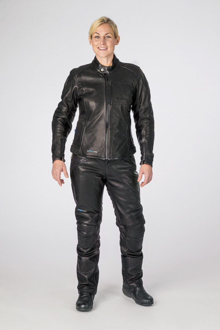 Side view of Halvarssons Vitsand waterproof Ladies Motorcycle Leather Jacket