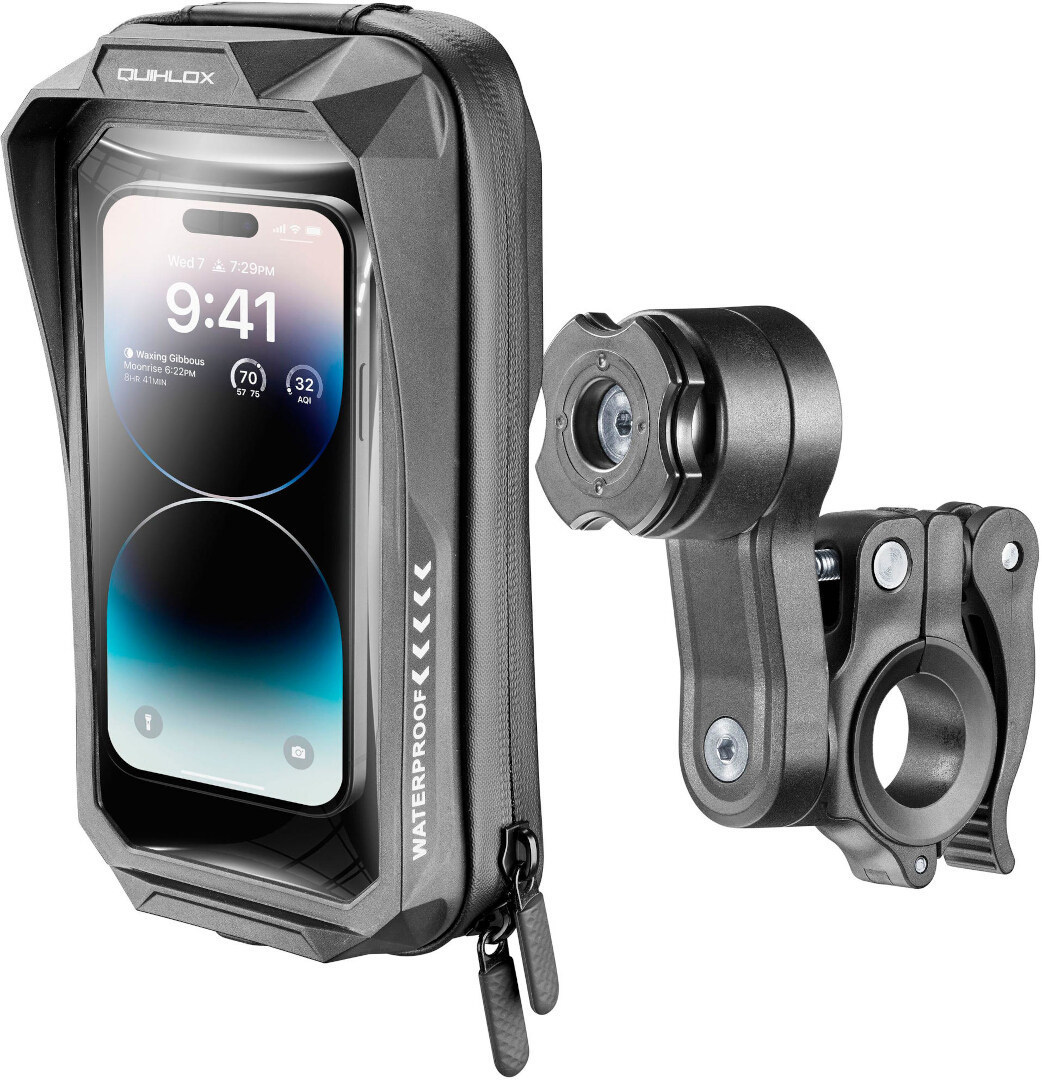 Interphone Quiklox Waterproof Pro Kit inclusiv suportul de ghidon Figura 1