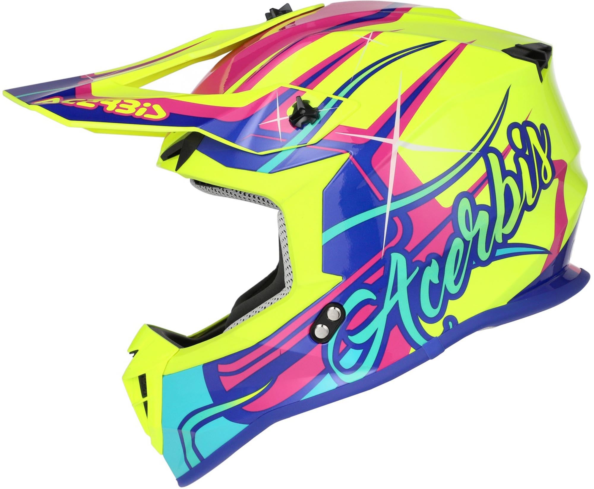 Acerbis Linear Graphic 2026 Casco da motocross rosa/neon-giallo/turchese L (59/60) Figura 3