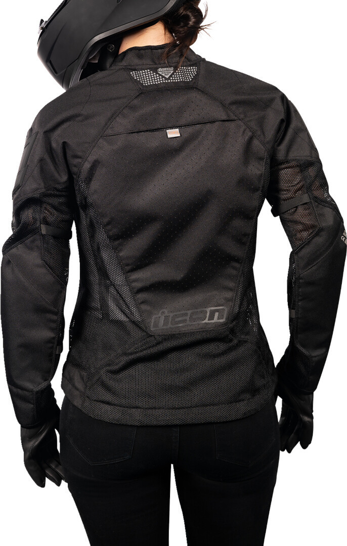Icon Mesh AF 2023 Dames motorfiets textiel jas Zwart L Figuur 4
