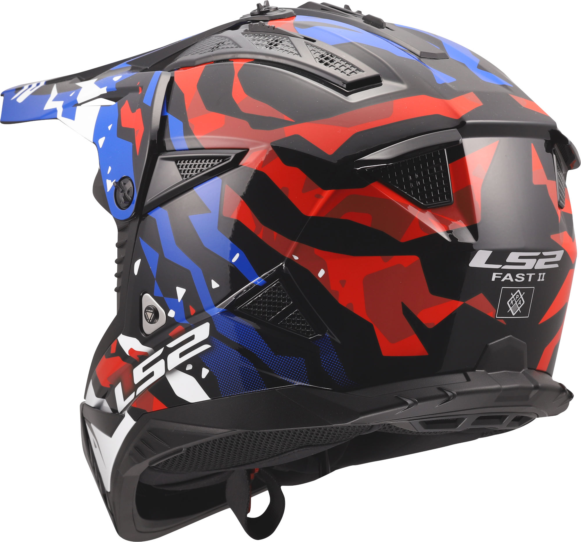 LS2 MX708 Fast II Grotesk Motocross-kypärä valkoinen/sininen/punainen L (59/60) Kuva 3