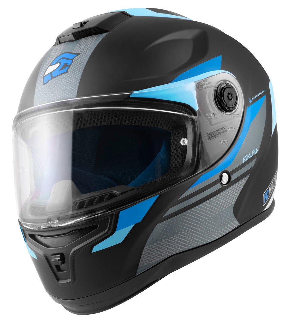 FC-Moto FF114B Zeron Casco negro mate/azul claro L Figura 2