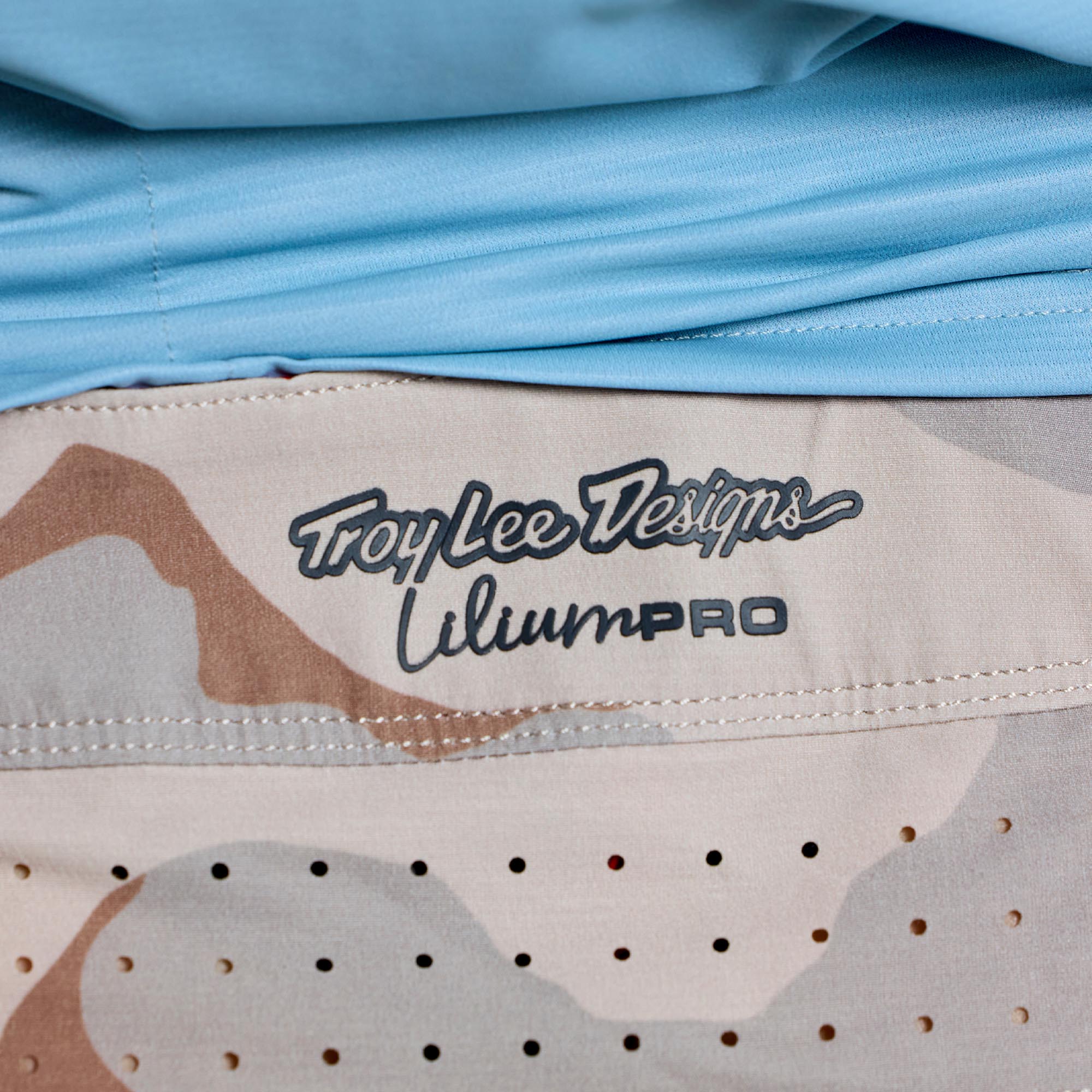 Side view of Troy Lee Designs Lilium Pro Shell Flow Camo Ladies Bicycle Shorts