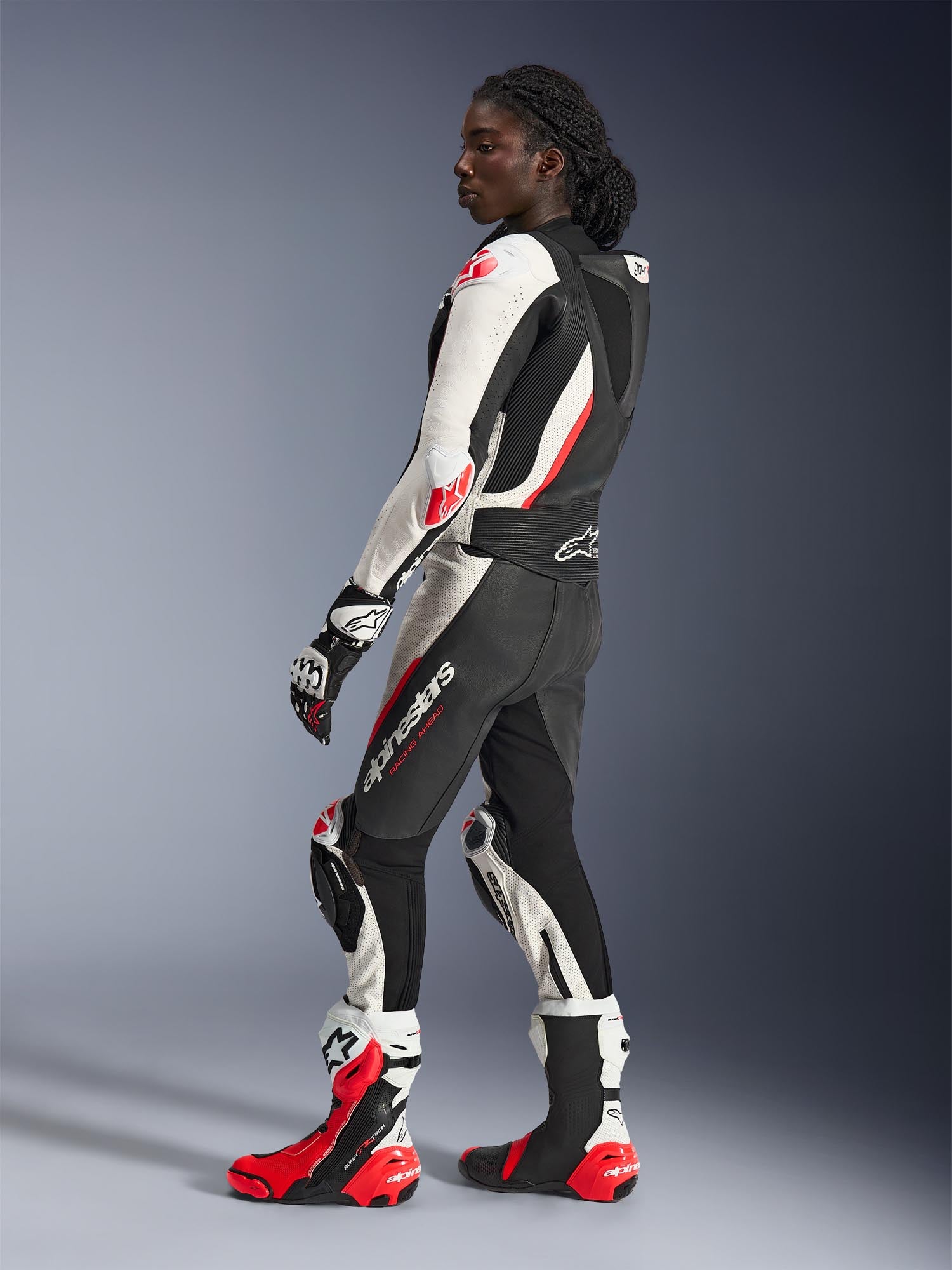 Alpinestars Stella GP-R7 Damer todelt motorcykellæderdragt sort/hvid/rød 48 Figur 5