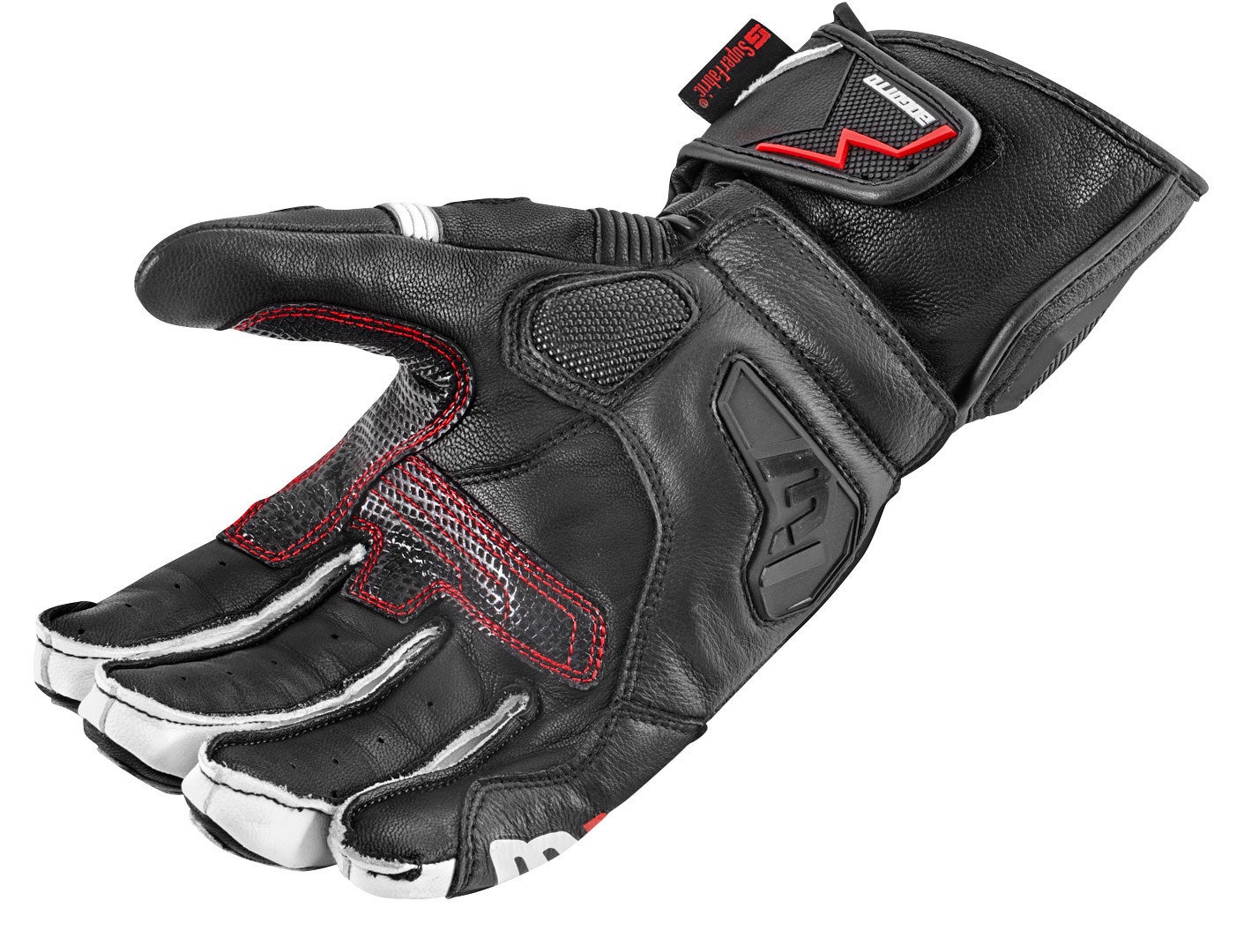 Bogotto Monza perforerede motorcykelhandsker sort/rød/hvid XL Figur 4