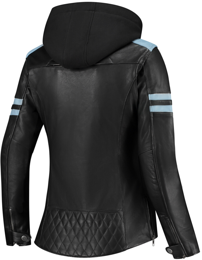 Rusty Stitches Joyce Hooded V2 Jachetă de piele pentru motociclete pentru doamne Negru/Albastru 42 Figura 2