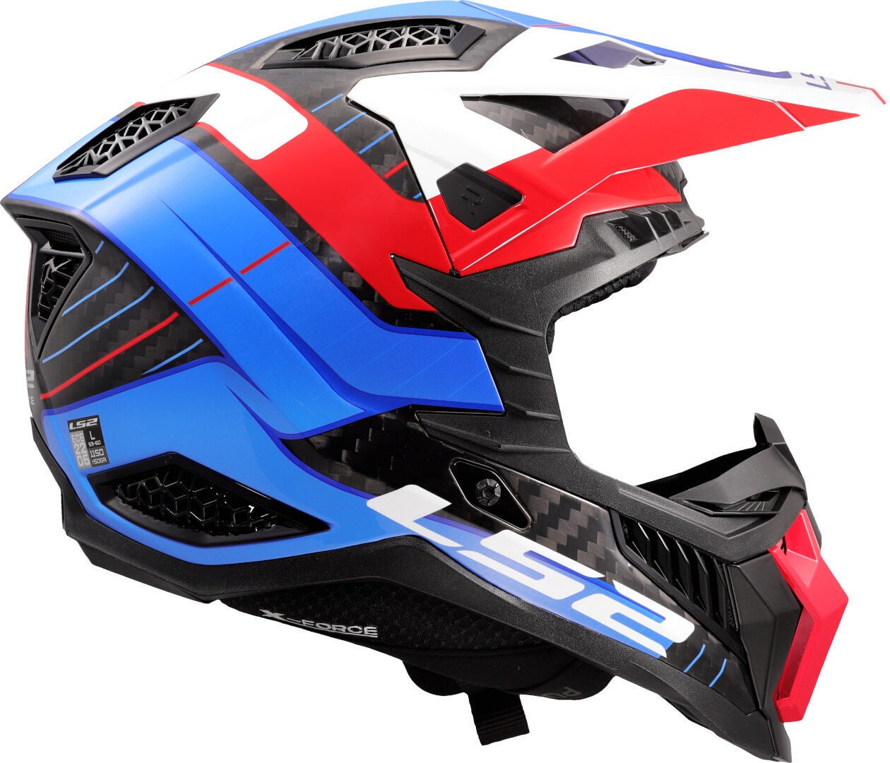 LS2 MX703 X-Force Galuo Carbon Motocross Helmet white/red/blue M (57/58) Figure 6