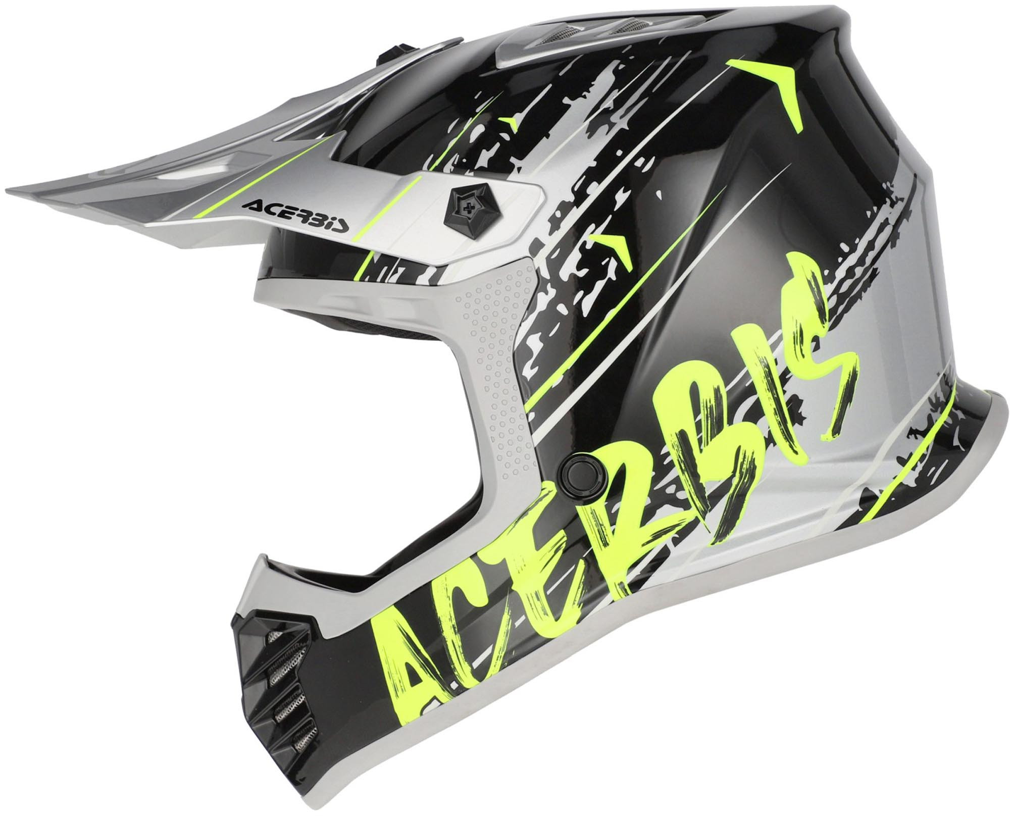 Acerbis Profile Scratch Cască de motocross pentru tineret Negru/Galben/Argintiu Y/S (47/48) Figura 3