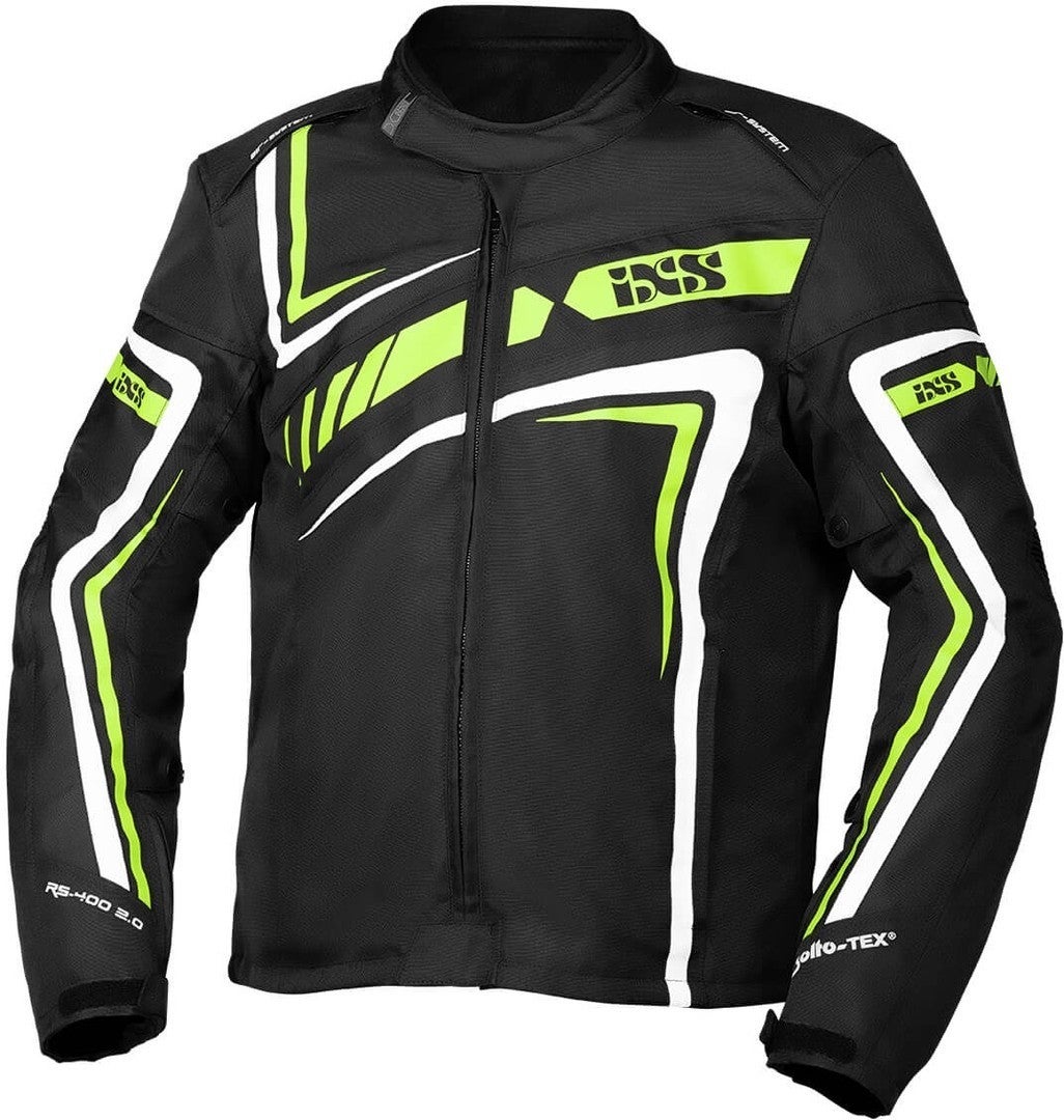 IXS Sport RS-400-ST 2.0 Motorrad Textiljacke schwarz/grün/weiß XL Abbildung 1