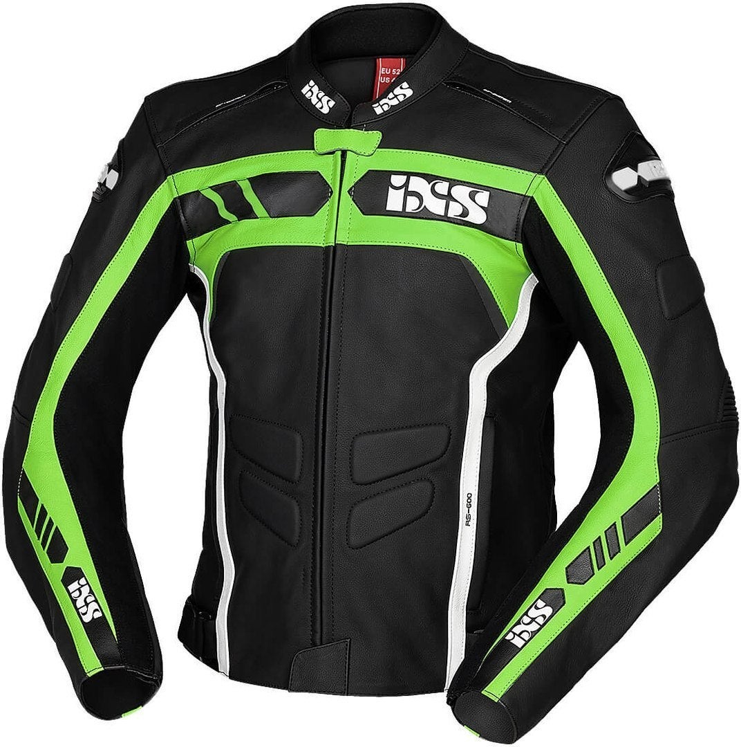 IXS Sport RS-600 1.0 Kožená bunda černá/zelená/bílá 62 Obrázek 1