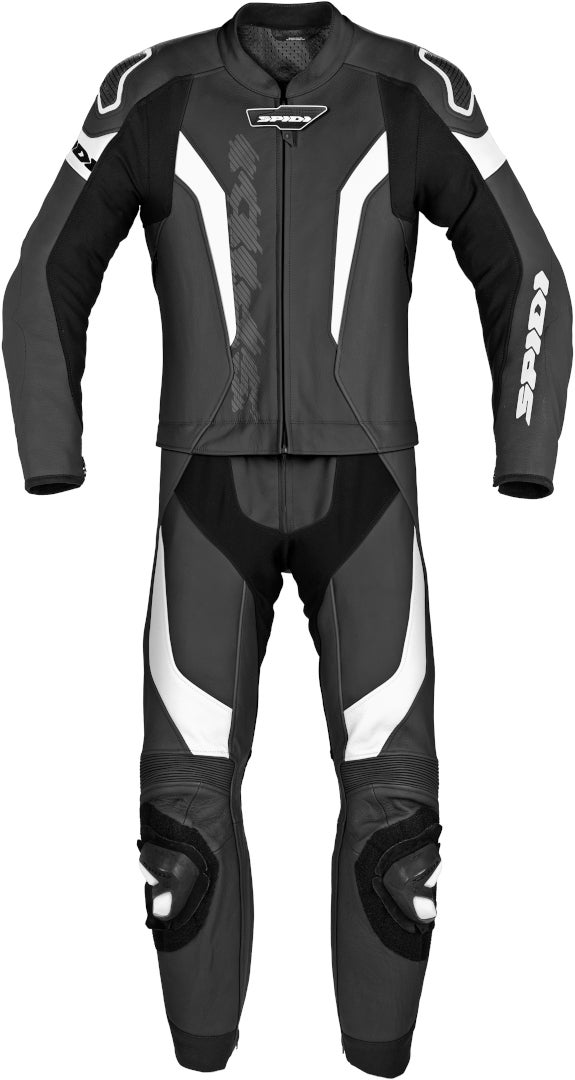 Spidi Laser Touring Two Piece Motorcycle Leather Suit black/black/white Long 48 Figure 6