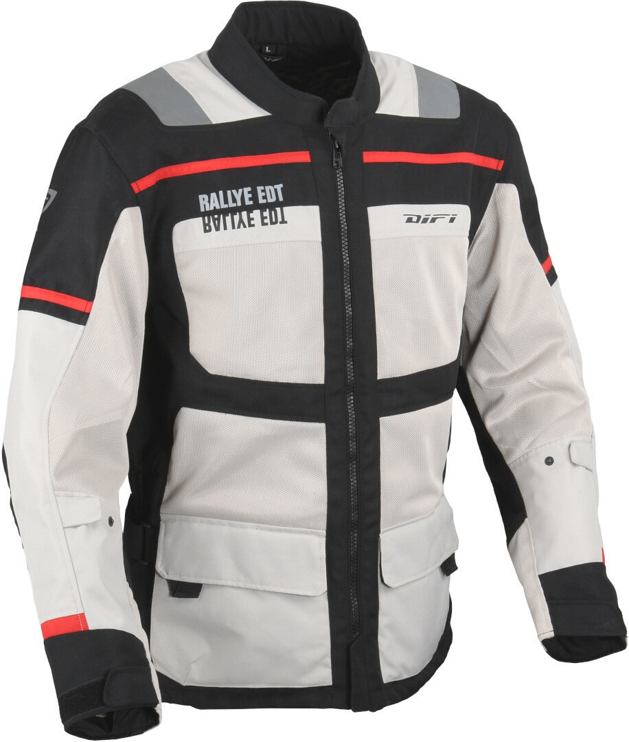 DIFI Kalahari Air Motorrad Textiljacke hellgrau/schwarz/rot M Abbildung 1