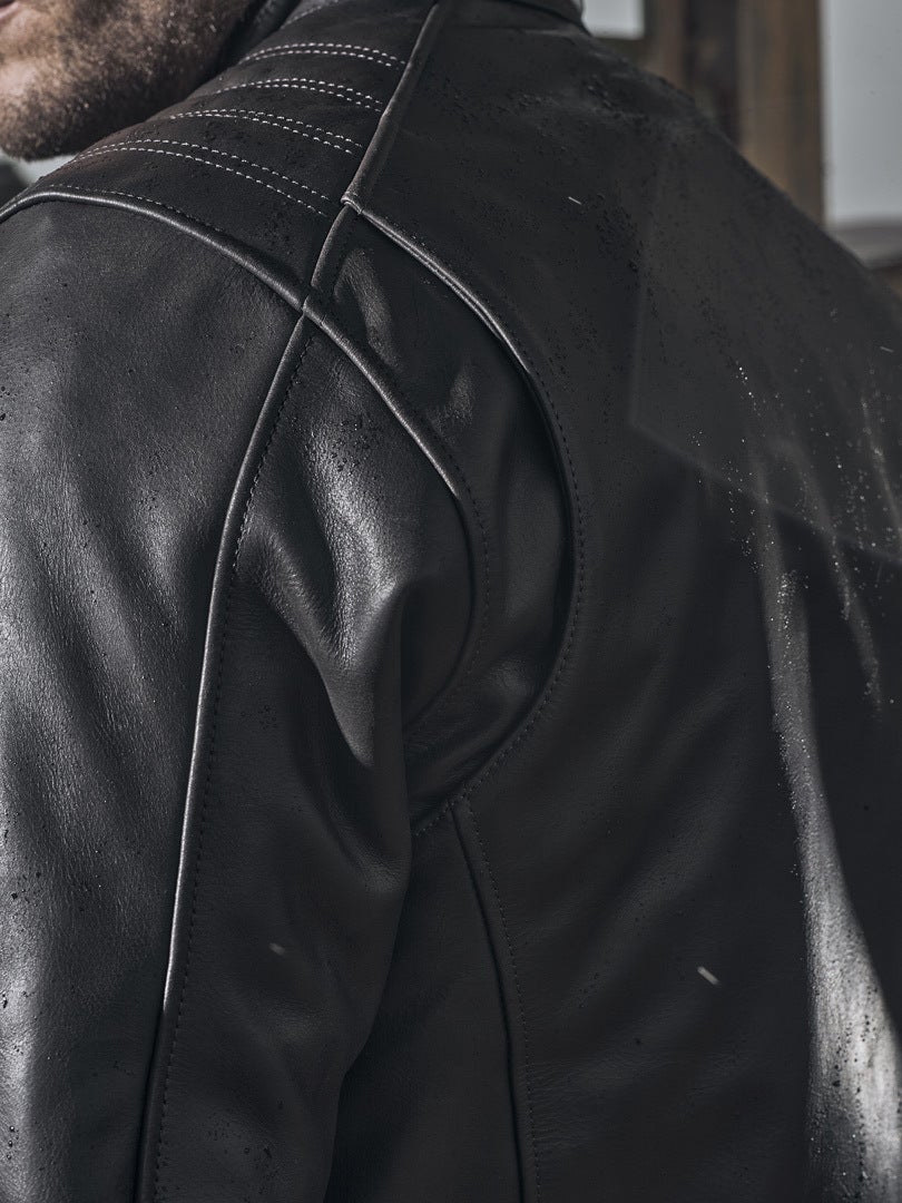 Side view of Segura Lewis Motorcycle Leather Jacket