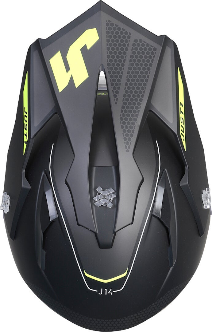 Just1 J14-F Elite Motocross hjelm sort mat/gul M (57/58) Figur 2