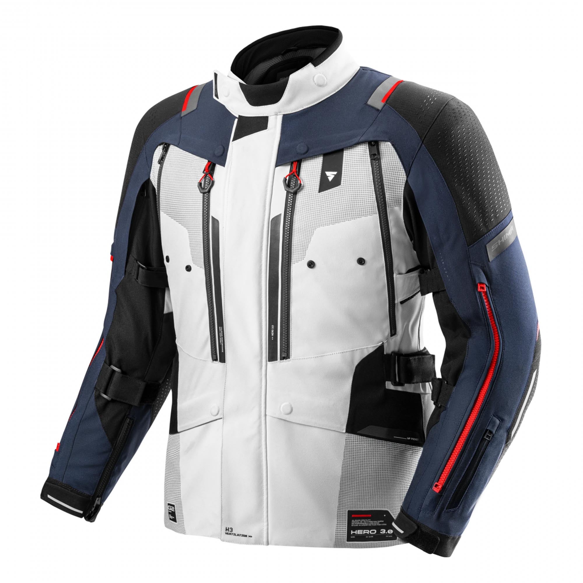 SHIMA Hero 3.0 Motorrad Textiljacke grau/blau XXL Abbildung 1