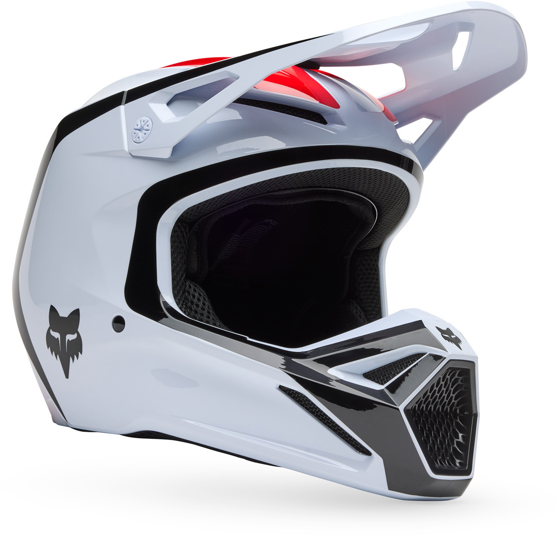 FOX V1 Flow MIPS Motocross Helm weiß/rot S (55/56) Abbildung 1