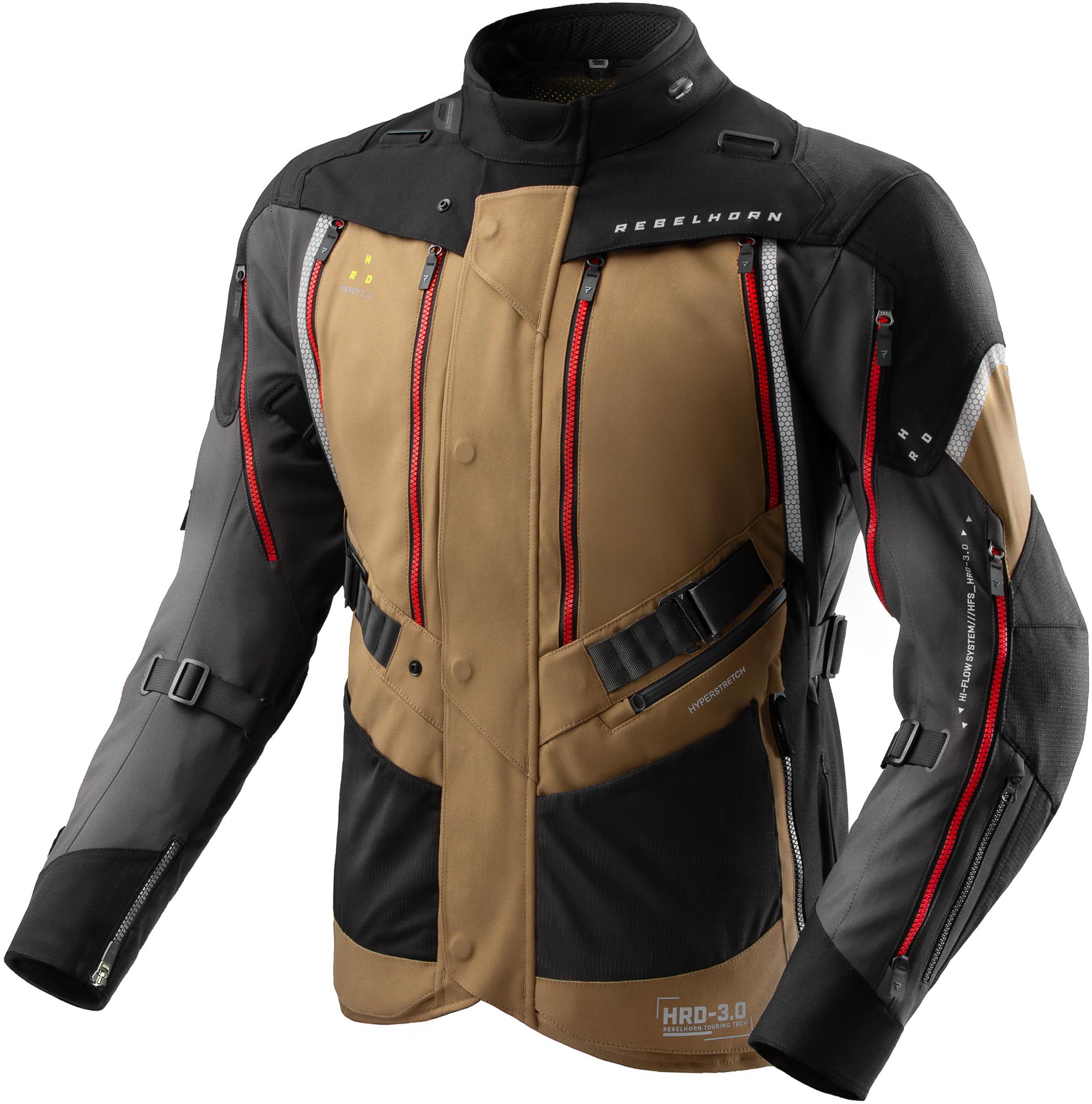 Rebelhorn Hardy 3.0 waterproof Motorcycle Textile Jacket sand/grey L Figure 1