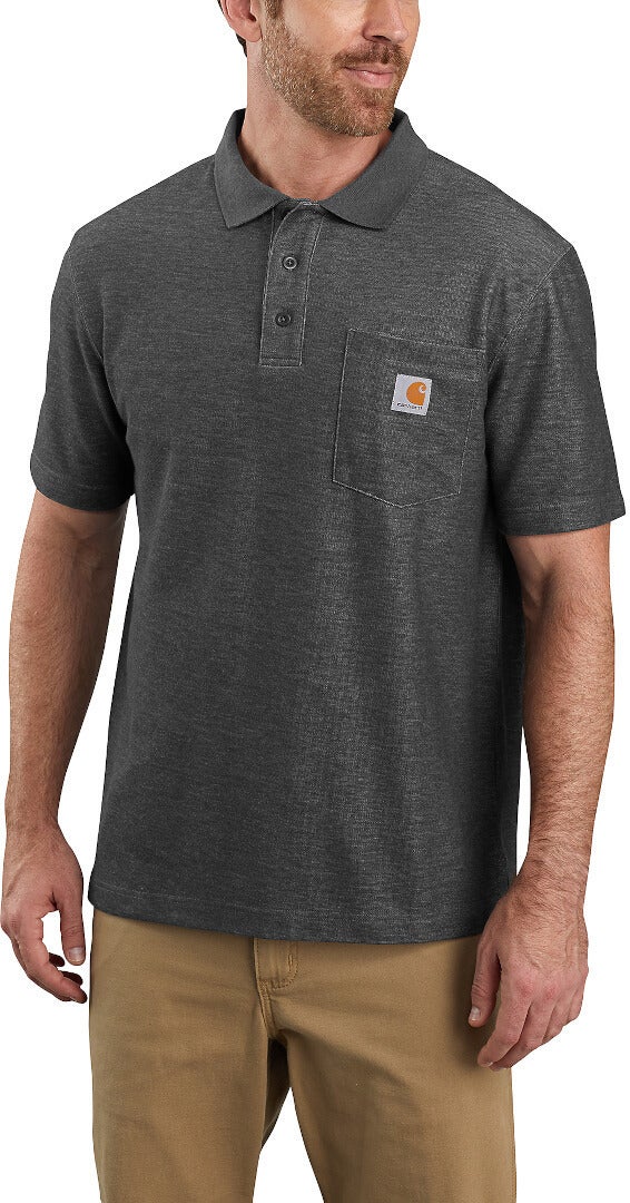 Side view of Carhartt Loose Fit Short-Sleeve Pocket Polo Shirt