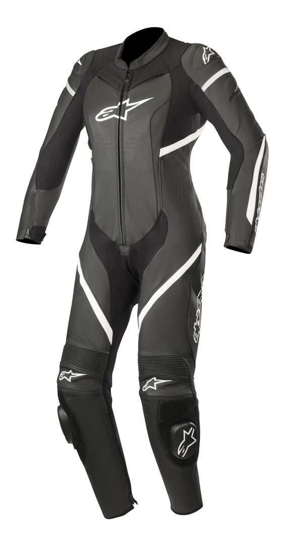 Alpinestars Stella Kira As mulheres de uma peça da motocicleta terno de couro preto/branco 46 Figura 1