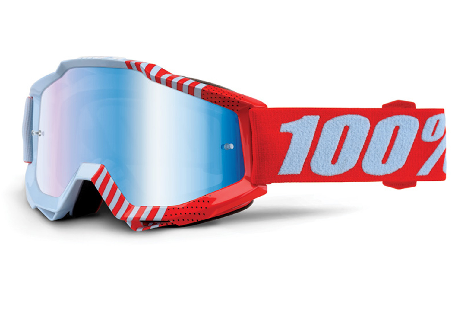 100% Accuri Extra Ochelari de motocross Roșu/Albastru deschis Figura 1