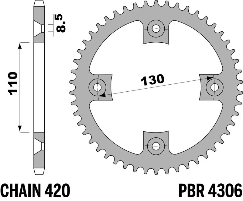 PBR Stražnji lančanik Alu Standard - 420 Slika 1
