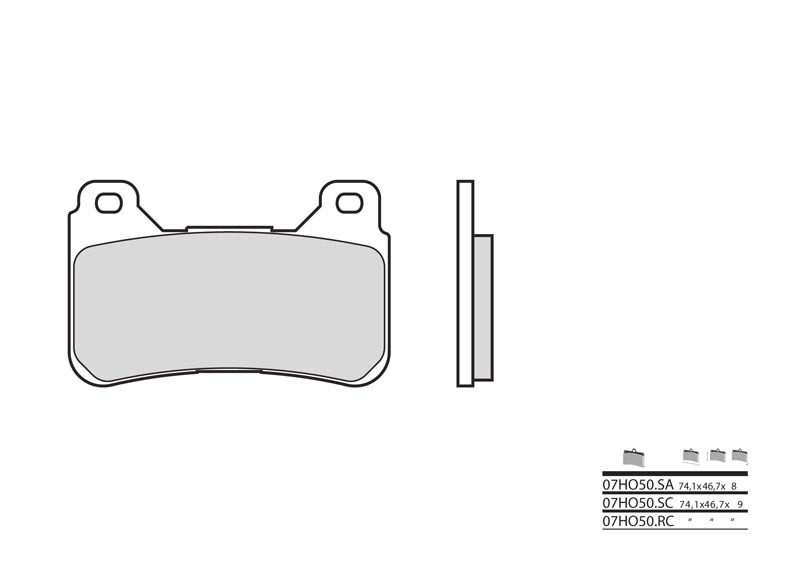 Brembo S.p.A. Vägbromsbelägg sintrade metall - 07HO50LA Figur 2