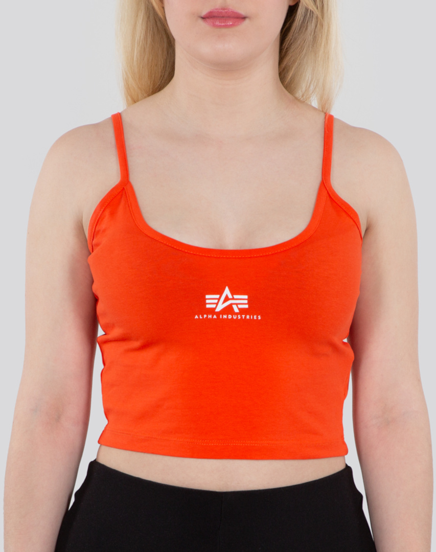 Alpha Industries Basic Crop SL Damski Top pomarańczowy M Rysunek 1
