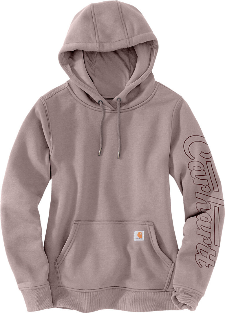 Carhartt Relaxed Fit Rain Defender Graphic Hoodie för damer Kräm/rosa XS Figur 1