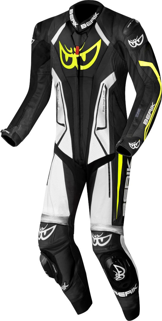 Berik Losail-R perforated Eendelige Kangaroo Motorfiets Lederen Pak zwart/wit 60 Figuur 1