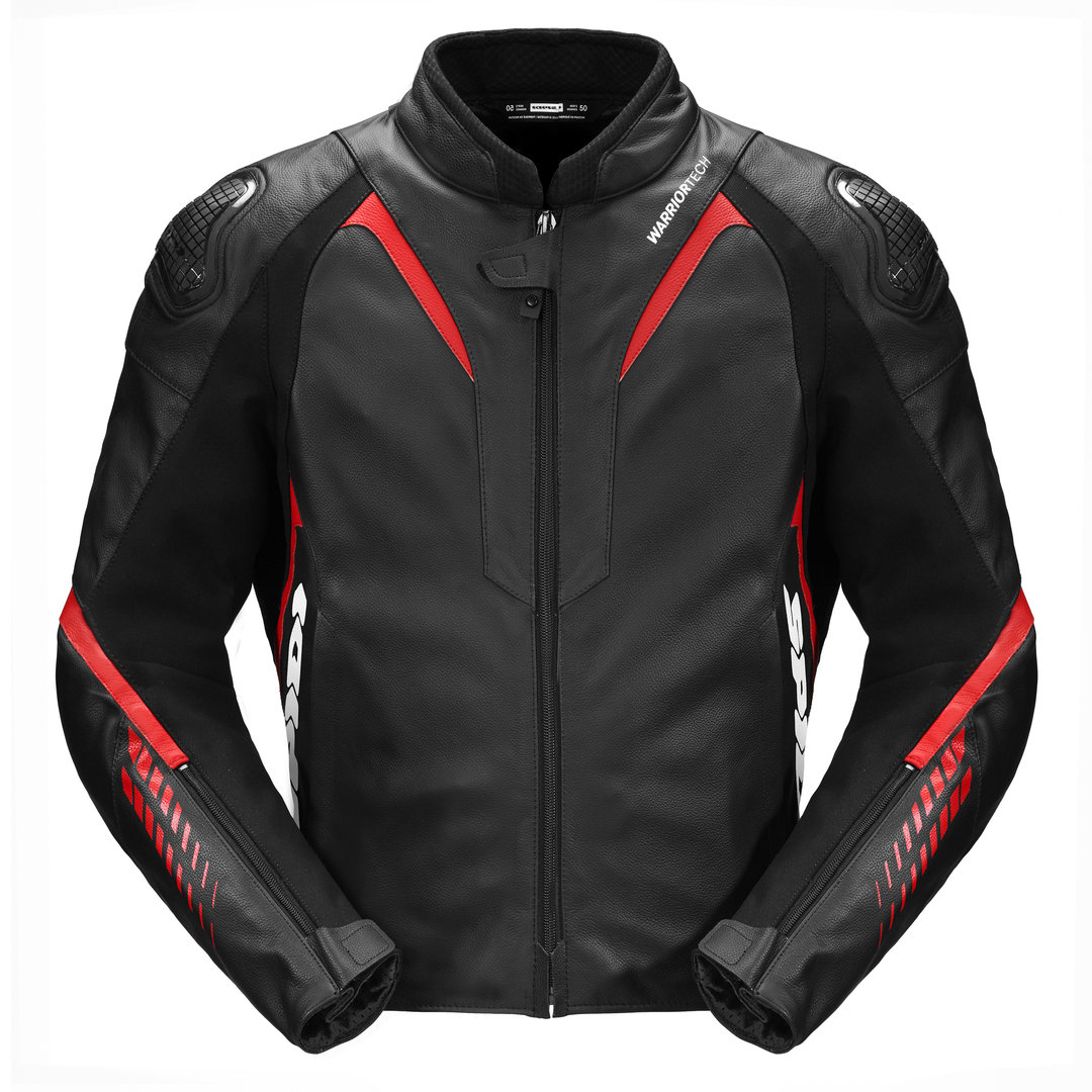 Spidi NKD-1 Motorcycle Leather Jacket black/red 52 Figure 1