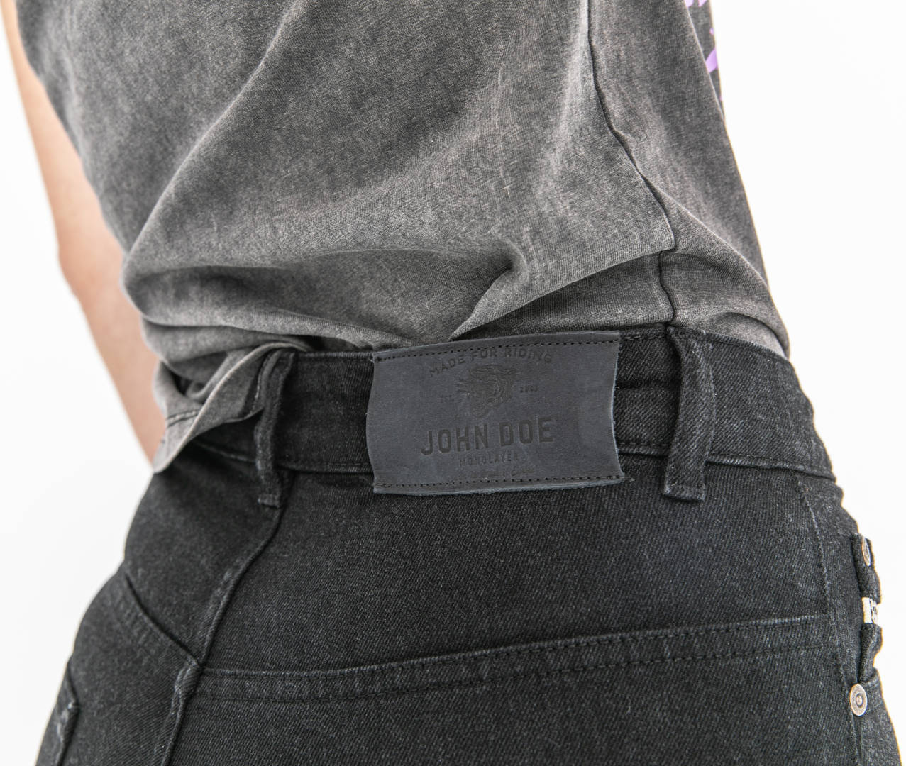 John Doe Jane High Mono XTM Dame Motorcykel Jeans Sort 31/32 Figur 14