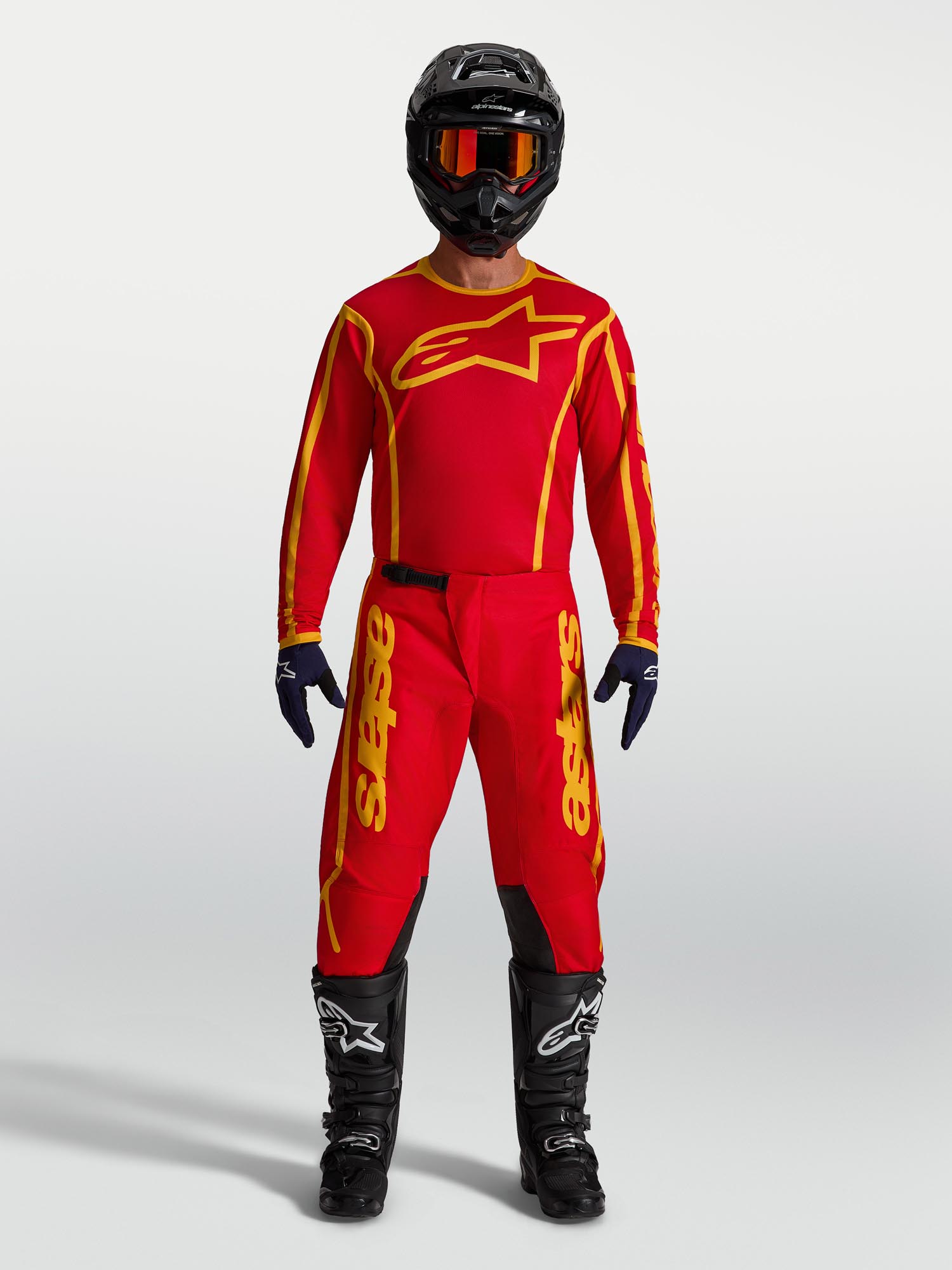 Alpinestars Fluid Apex V2 Maillot Motocross Rouge/Or S Figure 6