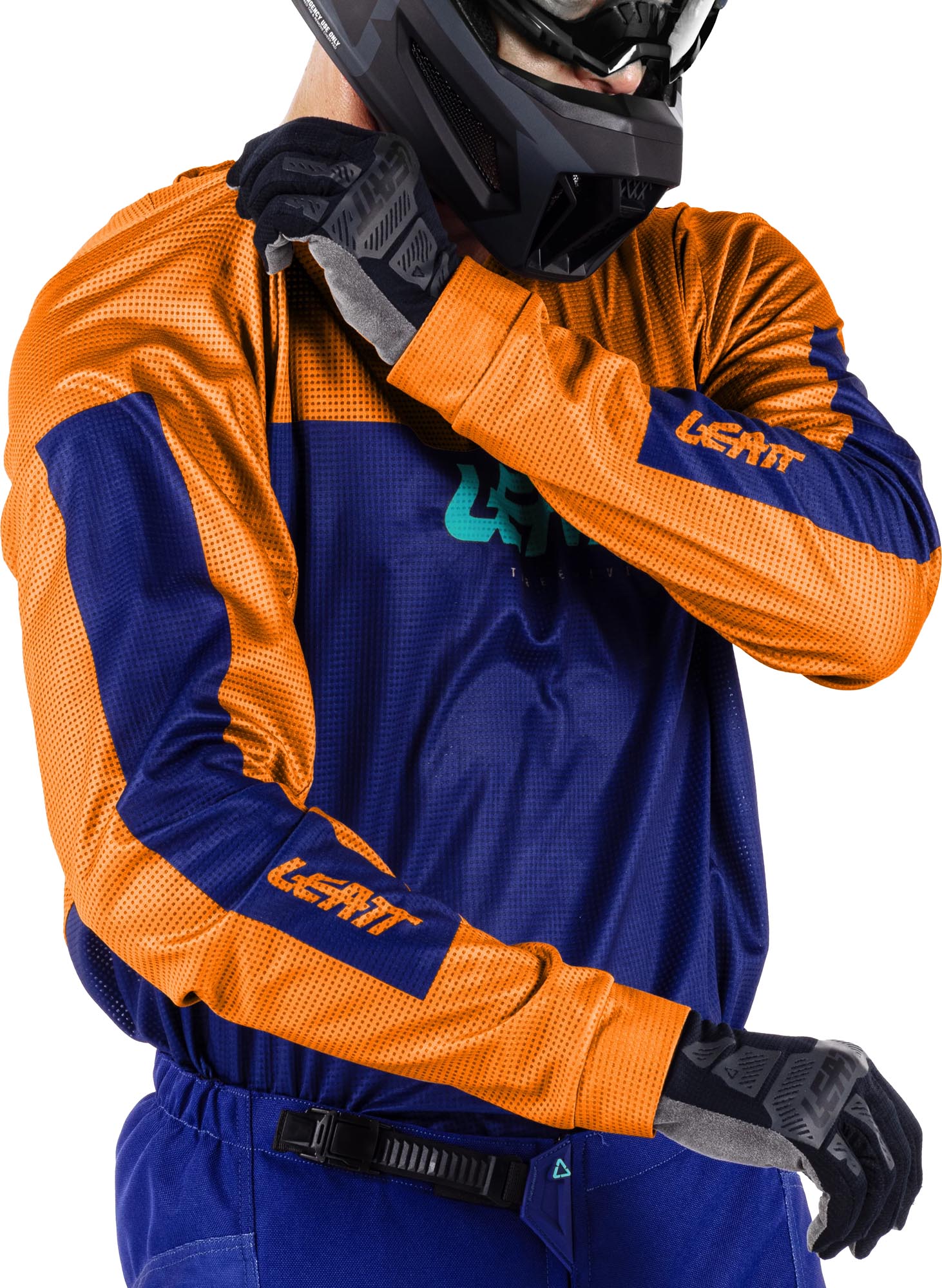 Leatt Moto 3.5 Duo Motocrosstrøje blå/orange M Figur 3