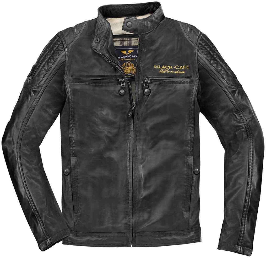 Black-Cafe London Miami Motorcycle Leather Jacket black 52 Figure 1