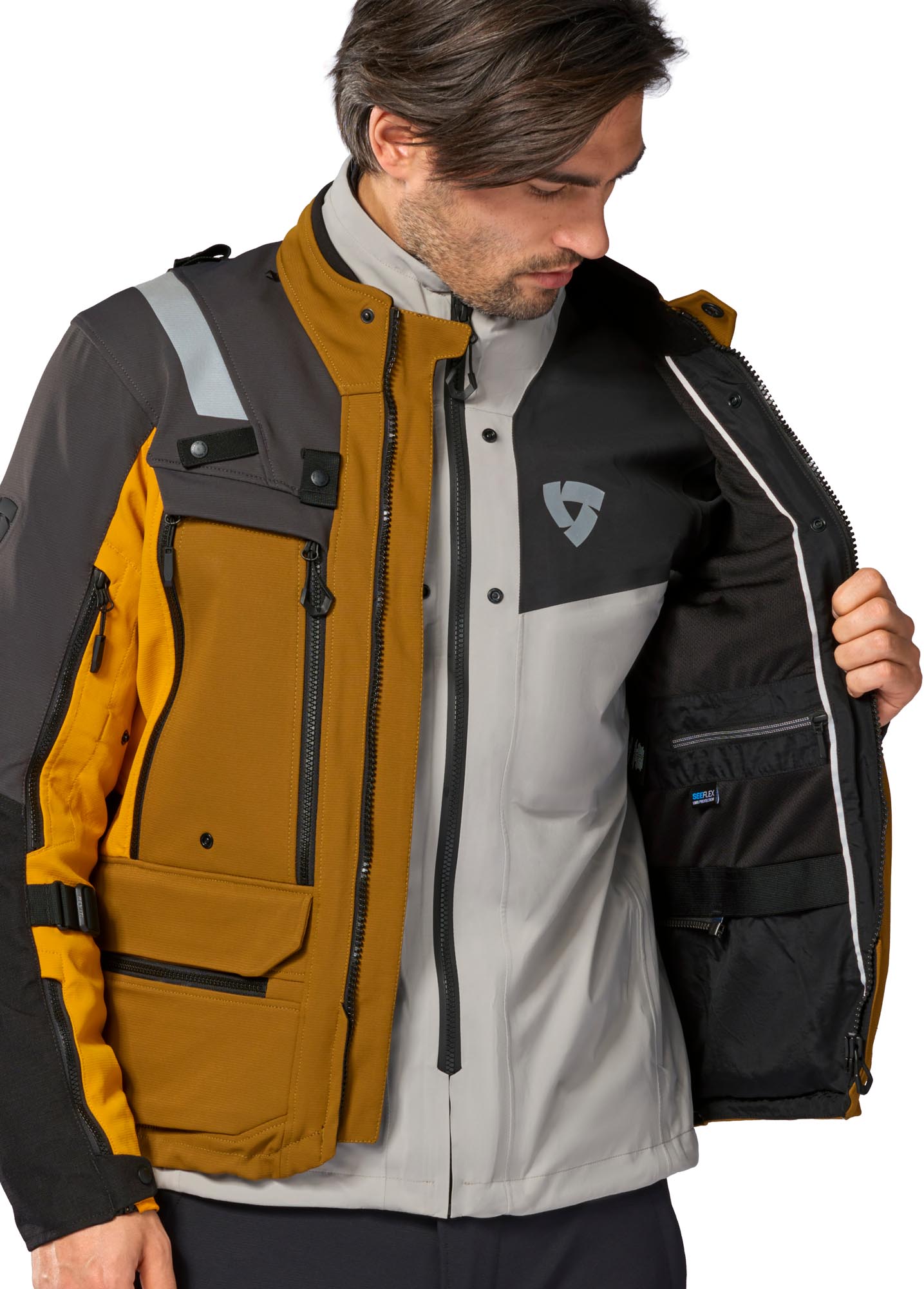 Revit Defender 4 GTX Veste textile moto imperméable noir/ocre M Figure 5