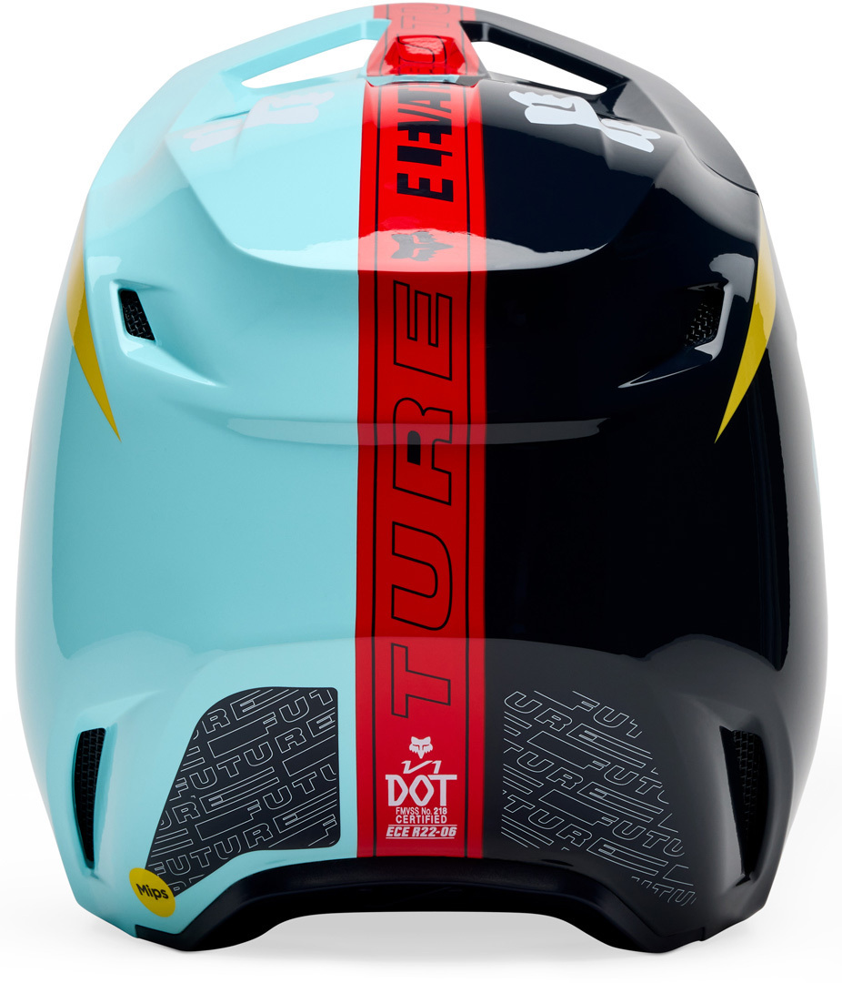 FOX V1 Elevated Motocrosshjälm för ungdomar ljusblå Y/L (52/53) Figur 4