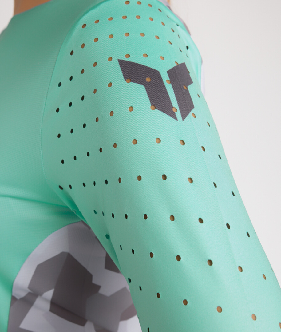 Thor Sportmode Shadow Tricou feminin de motocross verde/gri XS Figura 8