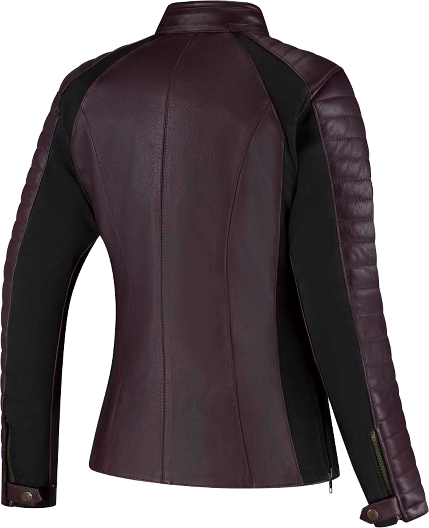 Rusty Stitches Donna Dames Motorfiets Leren Jas Aubergine 44 Figuur 2