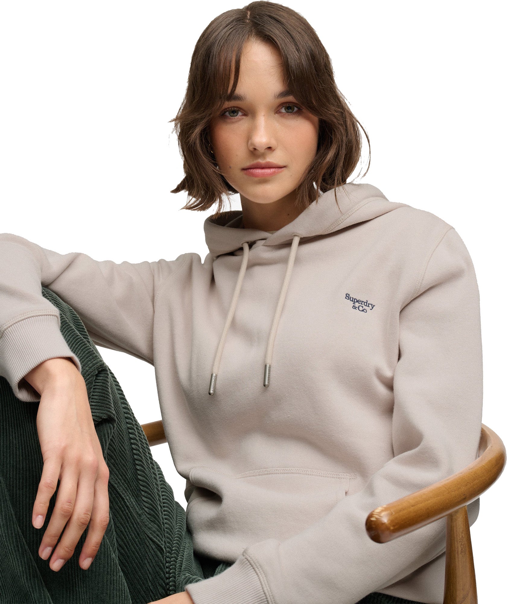 Superdry & Co Signature Γυναικείο φούτερ με κουκούλα Γκρι M Γράφημα 4