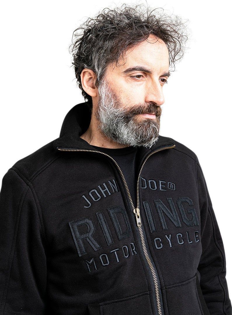 John Doe Standup Neck Motorcykel hoodie Sort/sort L Figur 5